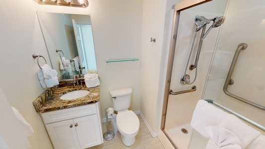 Hall full bath with walk in shower