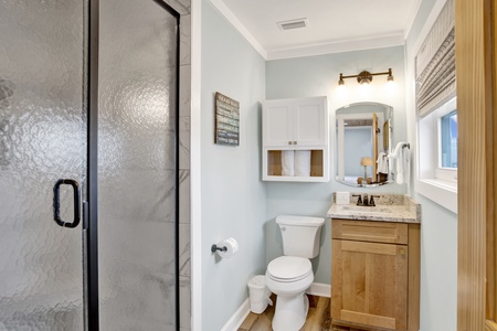 Private bathroom features a walk-in shower