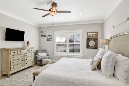 Bedroom 2 offers a King bed and TV