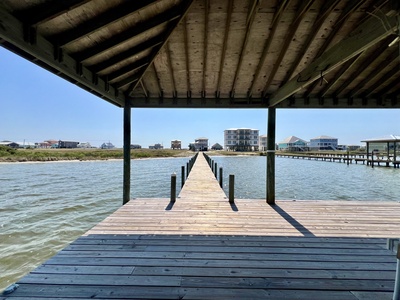 Boardwalk and large covered pier