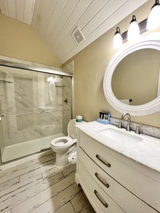 2nd floor guest bathroom has large standing shower