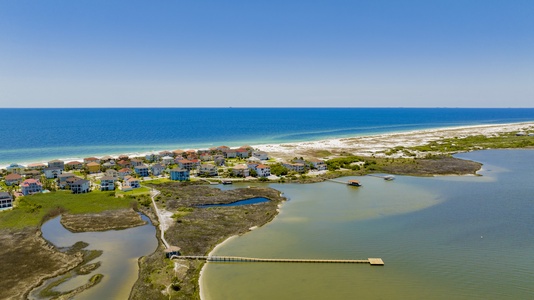 Nestled directly in the middle of the Gulf and Little Lagoon