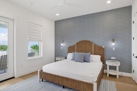 Guest bedroom 7 has a private bathroom and balcony access