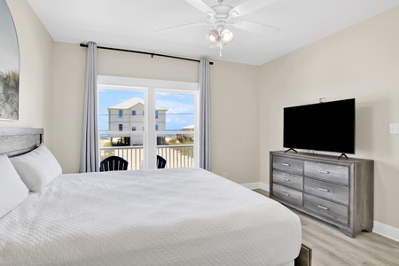 With a TV and views of the Gulf!