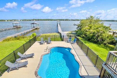 The private pool can be heated during cooler months