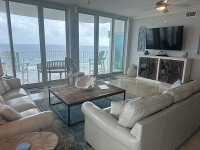 Enjoy relaxing inside with amazing Gulf views