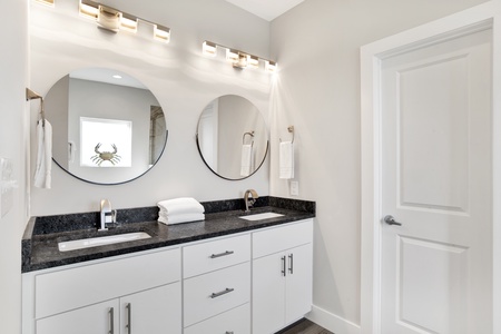 Private Master bath with a double vanity