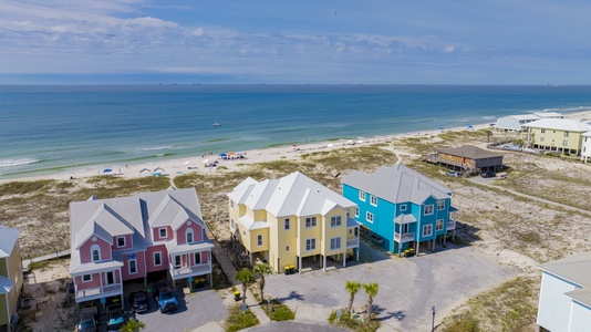 Gulf front home with a boardwalk to the beach