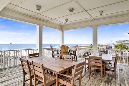 Enjoy meals outdoor with the large covered balcony