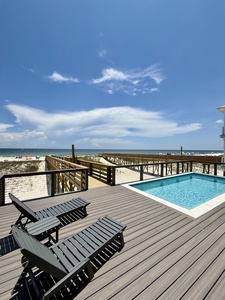Spacious deck and private pool