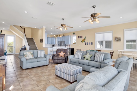 Enjoy family time in the large living area