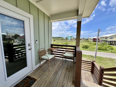 Enjoy coffee on the balcony