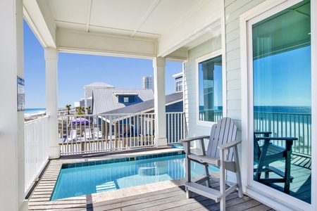 1st floor pool/balcony access and access to the private beach walkover