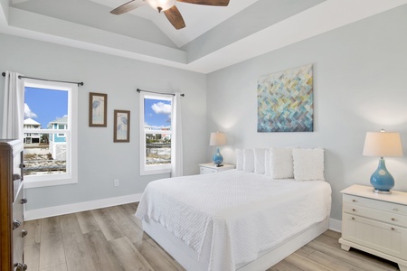 Bedroom 2 is located on the 1st floor and has a Queen bed, sleeps 2