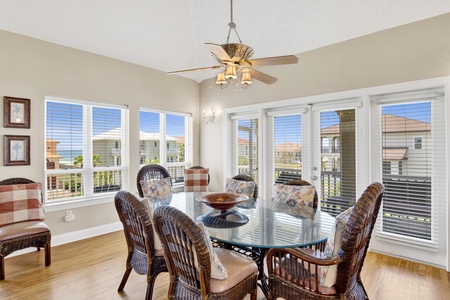The dining room with views of the Gulf