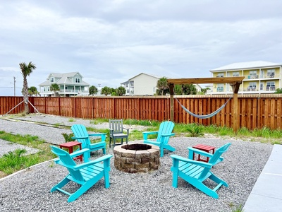 Fire pit in the backyard