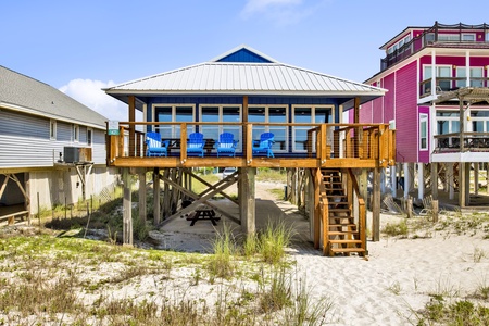 Covered and uncovered deck