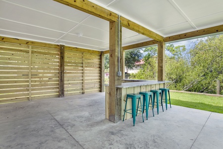 Covered parking under the home