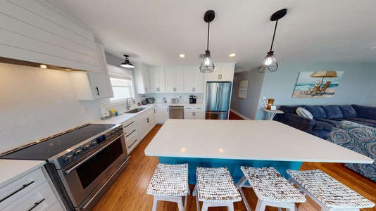 Kitchen and seating area