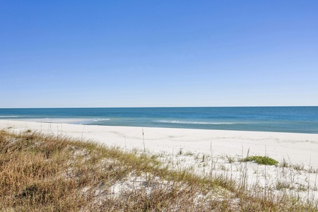 Sugar white sand at the end of the walkover