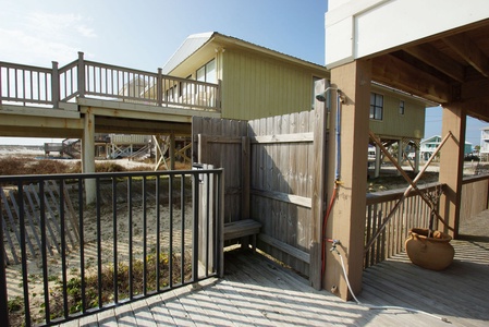 Outdoor shower for washing off the sand and saltwater