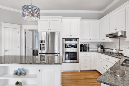 Beautiful granite countertops and stainless appliances