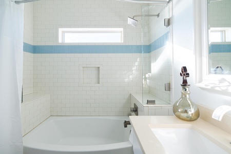 Bathroom #5 has a tub/shower combo