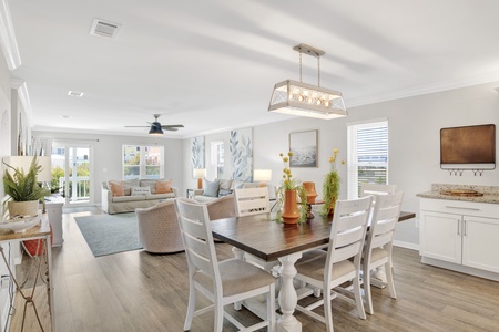 Open living concept easily accommodates 9 guests