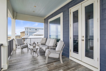 Comfortable outdoor furniture on the 2nd floor balcony