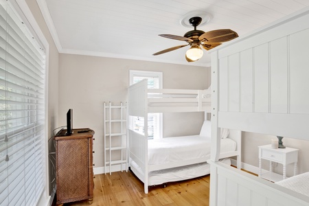 Bedroom 3 offers 2 twin bunk beds and 2 pull out trundles, sleeps 6