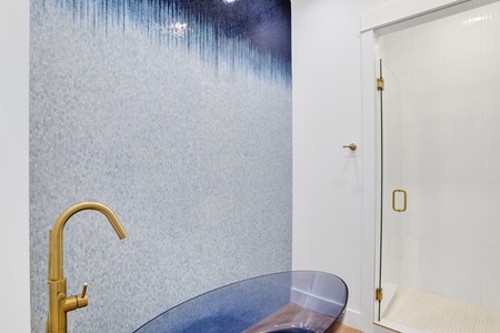 Featuring a gorgeous soaking tub