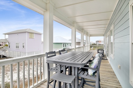 Covered deck and outdoor seating