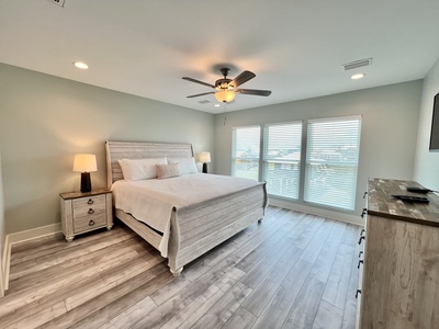 Large master bedroom with private bathroom