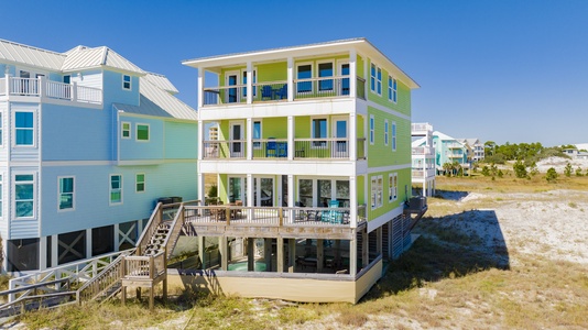 3rd floor has a balcony with access from bedroom 7 and the living area