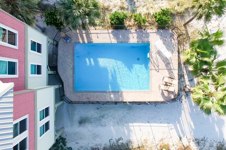 Private pool with a secure fence surround