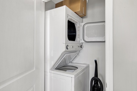 Stacked washer and dryer