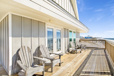 French doors lead out to the new deck