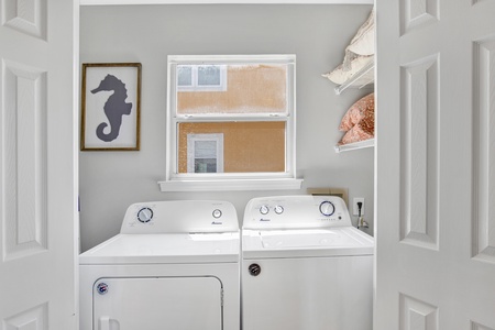 Full size washer and dryer on the 1st floor