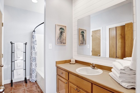 Master bath with vanity and tub/shower combo