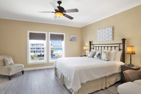 Bedroom 4 features a King bed, TV and private bathroom