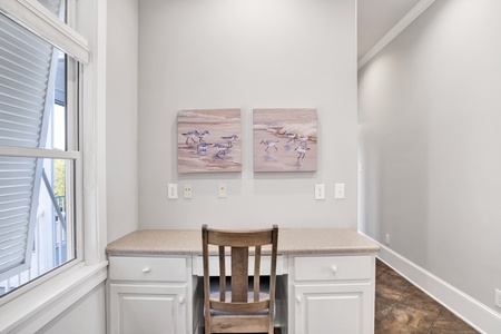 Desk/work area in the laundry room