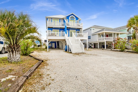 Bonnie Dunes West is 1 side of a duplex, covered parking, and has a shared driveway