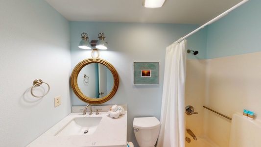 Bathroom # 2 is a full bath with a shower/tub combo.