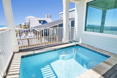 Private beachfront pool that can be heated in the cooler months