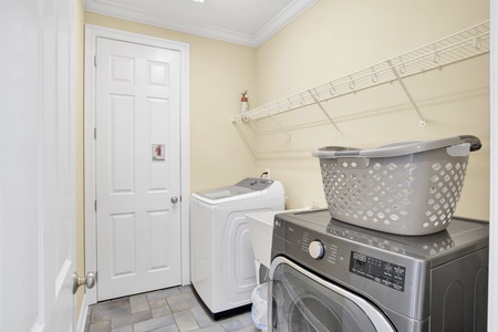 Laundry room on the 2nd floor with full size washer/dryer