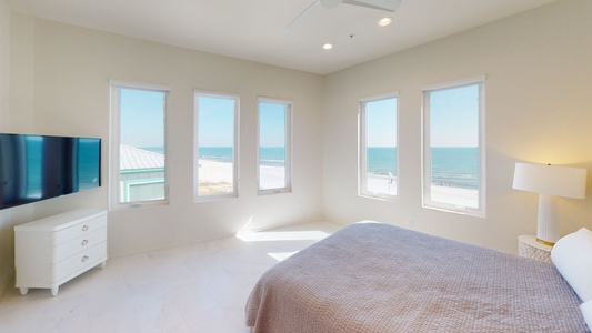 Bedroom 6 boasts gorgeous Gulf views, a TV and a private bathroom