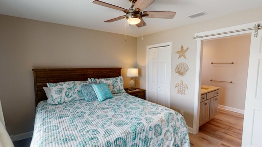 Master Bedroom with king bed and private bath