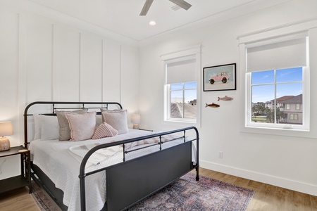 This guest bedroom offers a King bed and private bathroom
