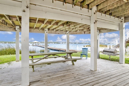 Ample deck space under the home