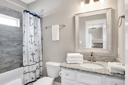 Private bathroom in Bedroom 4 with a tub/shower combo